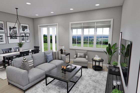 Interior - Family Room 1 for Farmhouse House Plan #51-1285 - 3 bed, 3.5 bath