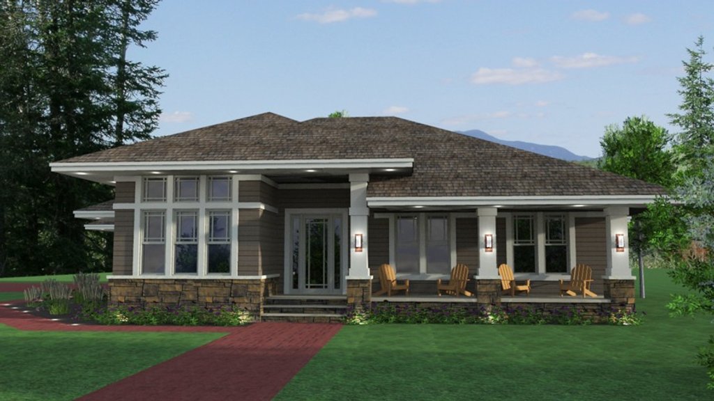 Prairie Style House Plan - 2 Beds 2.5 Baths 3148 Sq/Ft Plan #51-299