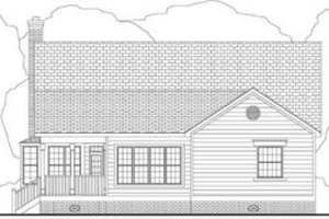 Exterior - Rear Elevation for Southern House Plan #406-158 - 3 bed, 2 bath