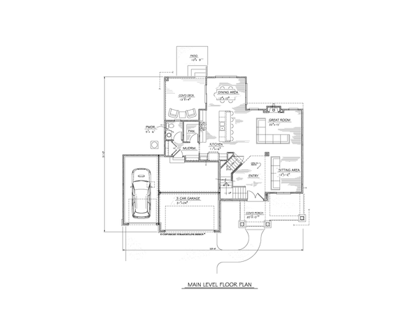 Architectural House Design - Floor Plan - Main Floor for Craftsman House Plan #1122-15 - 4 bed, 4 bath