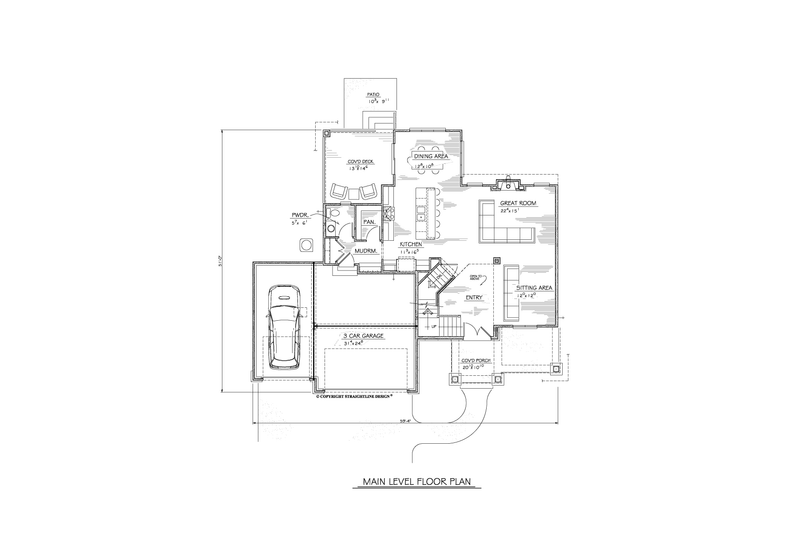 Architectural House Design - Floor Plan - Main Floor for Craftsman House Plan #1122-15 - 4 bed, 4 bath