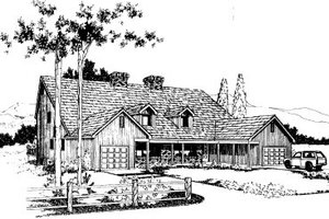 Country Exterior - Front Elevation Plan #303-205