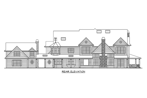 Exterior - Other Elevation 2 for Country House Plan #132-180 - 4 bed, 4.5 bath