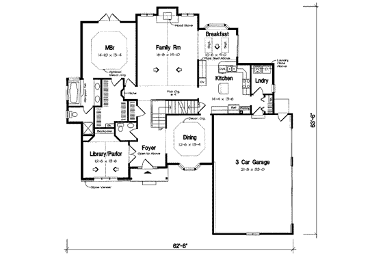 Floor Plan - Main Floor for Traditional House Plan #312-469 - 5 bed, 2.5 bath
