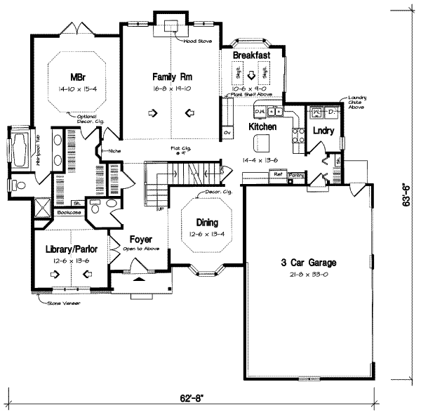 Traditional Style House Plan - 5 Beds 2.5 Baths 2859 Sq Ft Plan #312 