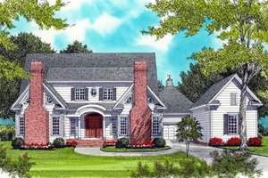 Colonial Exterior - Front Elevation Plan #413-826
