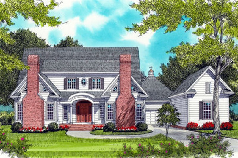 Architectural House Design - Colonial Exterior - Front Elevation Plan #413-826