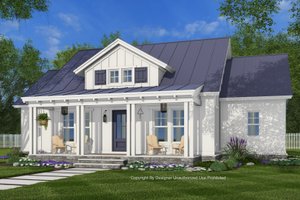 Exterior - Front Elevation 4 for Farmhouse House Plan #51-1443 - 3 bed, 2 bath