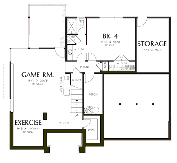 Modern Floor Plan - Lower Floor Plan #48-247