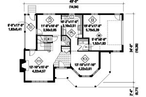 Floor Plan - Main Floor for Victorian House Plan #25-4760 - 3 bed, 1 bath