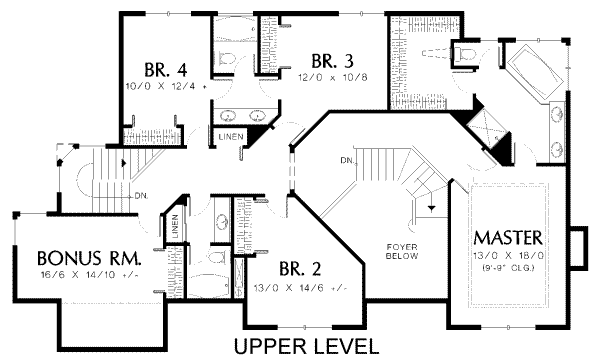 Home Plan - Mediterranean Floor Plan - Upper Floor Plan #48-182