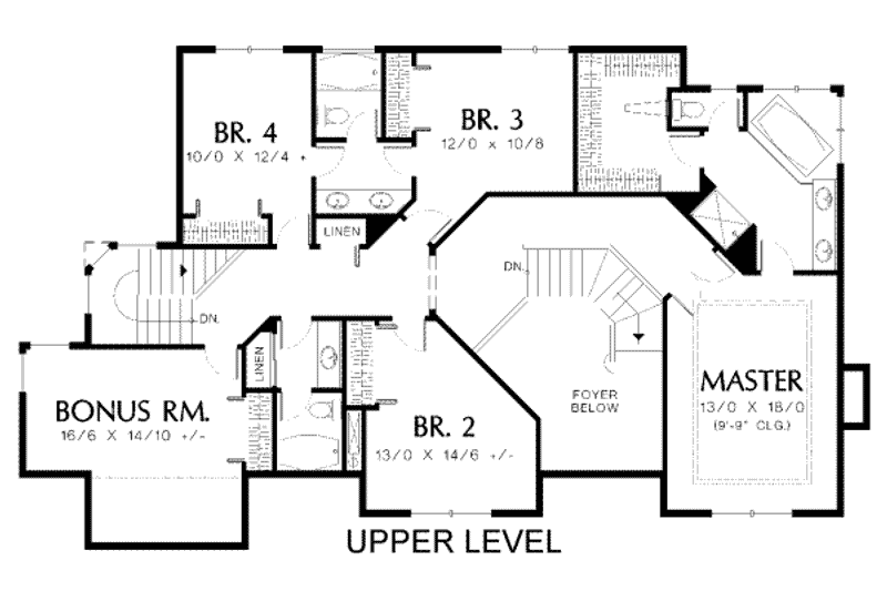 Architectural House Design - Floor Plan - Upper Floor for Mediterranean House Plan #48-182 - 6 bed, 3.5 bath