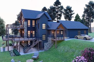 Exterior - Front Elevation 3 for Contemporary House Plan #932-1170 - 4 bed, 4 bath