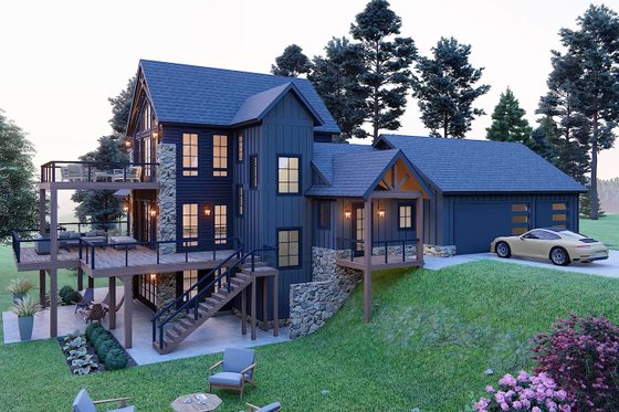 Exterior - Front Elevation 3 for Contemporary House Plan #932-1170 - 4 bed, 4 bath