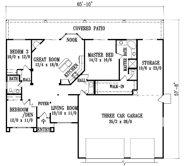 Traditional Floor Plan - Main Floor Plan #1-1324