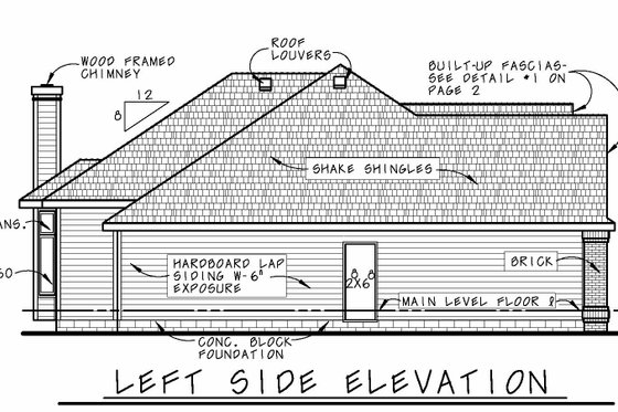 Exterior - Other Elevation 1 for Traditional House Plan #20-2419 - 2 bed, 2 bath