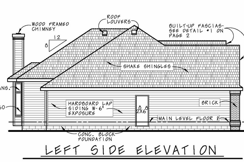 House Plan Design - Exterior - Other Elevation 1 for Traditional House Plan #20-2419 - 2 bed, 2 bath