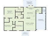 Southern Style House Plan - 3 Beds 2 Baths 1046 Sq/Ft Plan #17-2082 Floor 
