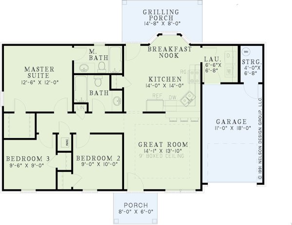 Architectural House Design - Southern Floor Plan - Main Floor Plan #17-2082