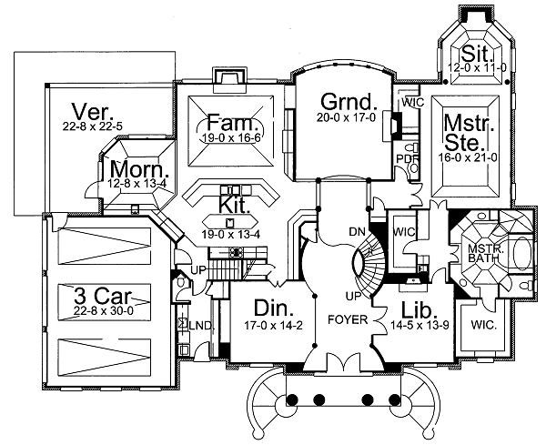 Architectural House Design - Classical Floor Plan - Main Floor Plan #119-246