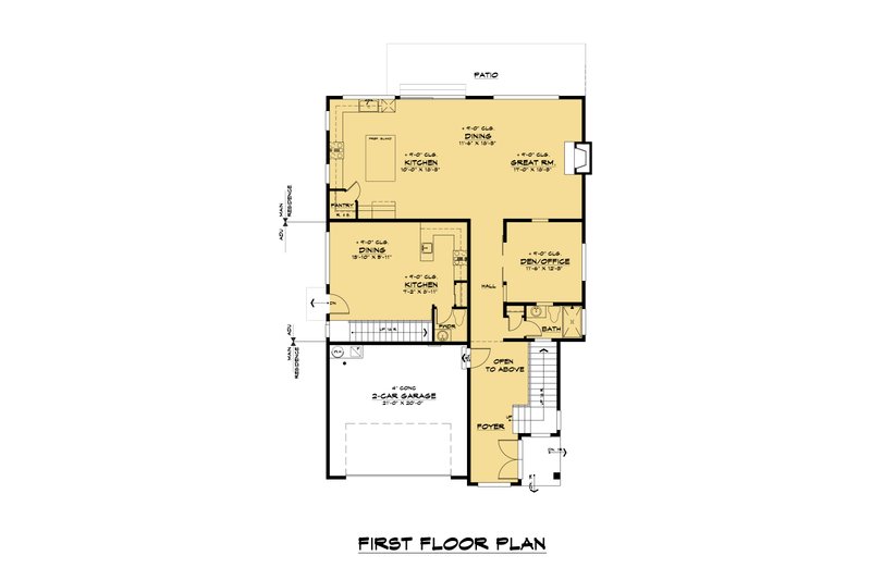House Plan Design - Floor Plan - Main Floor for Contemporary House Plan #1066-113 - 5 bed, 4 bath