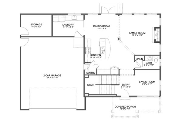 Home Plan - Traditional Floor Plan - Main Floor Plan #1060-472