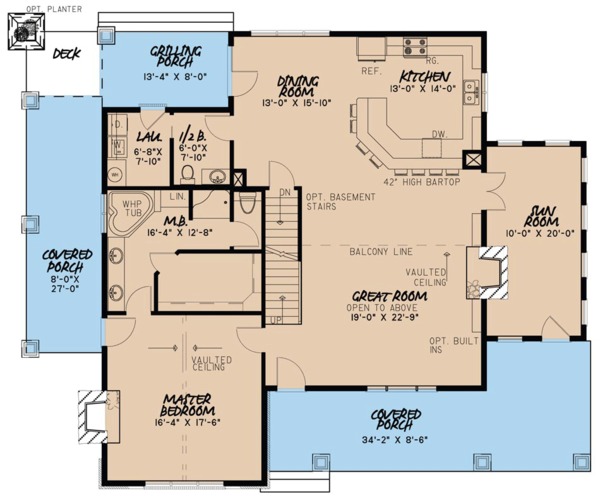 Architectural House Design - Cottage Floor Plan - Main Floor Plan #923-68
