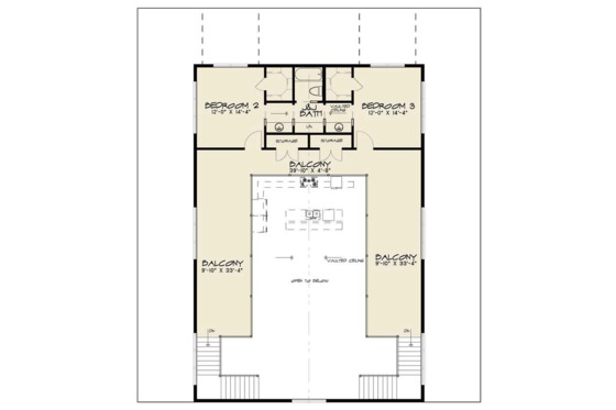 Floor Plan - Upper Floor for Barndominium House Plan #923-97 - 3 bed, 3.5 bath
