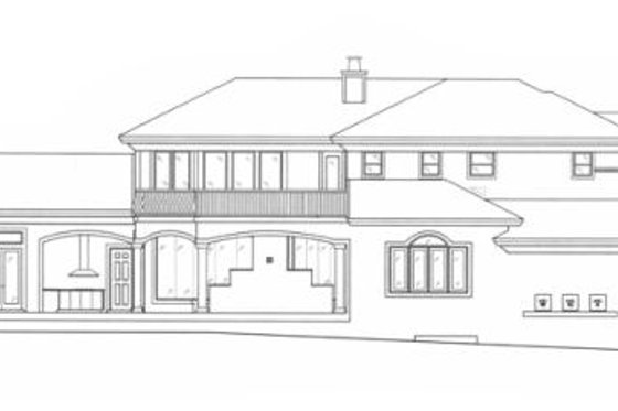 Exterior - Rear Elevation for Mediterranean House Plan #27-386 - 4 bed, 5.5 bath