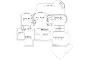 Floor Plan - Lower Floor for Traditional House Plan #117-427 - 3 bed, 4.5 bath