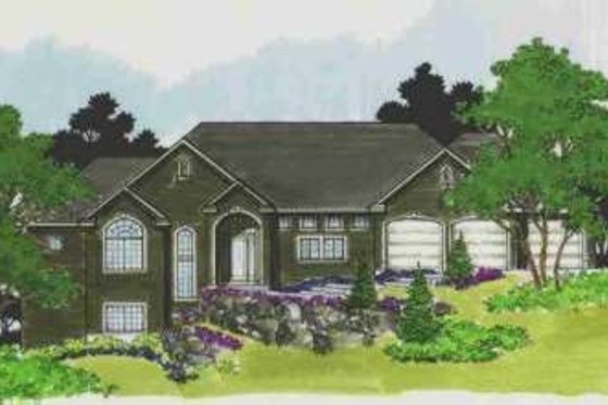 Exterior - Front Elevation for European House Plan #308-184 - 6 bed, 4.5 bath