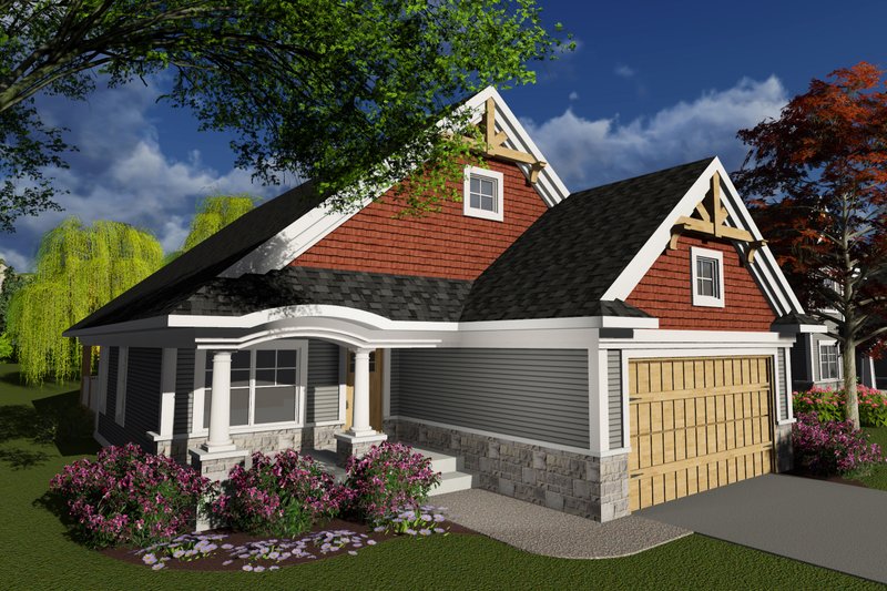 Dream House Plan - Craftsman Exterior - Front Elevation Plan #70-1238
