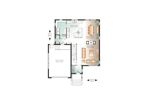 Floor Plan - Main Floor for Modern House Plan #23-2292 - 4 bed, 2.5 bath