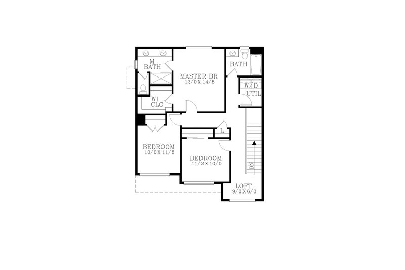 House Design - Floor Plan - Upper Floor for Prairie House Plan #53-732 - 3 bed, 2.5 bath