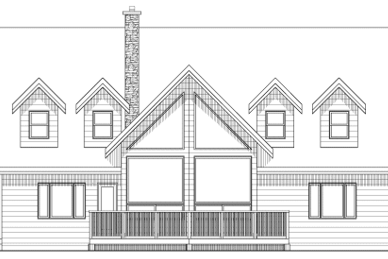 Architectural House Design - Exterior - Rear Elevation 1 for Craftsman House Plan #126-144 - 3 bed, 2.5 bath