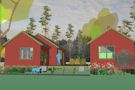 Exterior - Front Elevation for Modern House Plan #460-9 - 3 bed, 2 bath