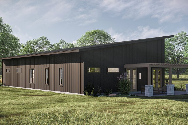 Dream House Plan - Exterior - Rear Elevation for Barndominium House Plan #455-405 - 2 bed, 2 bath