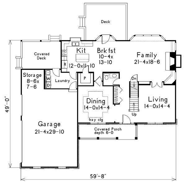 European Floor Plan - Main Floor Plan #57-172