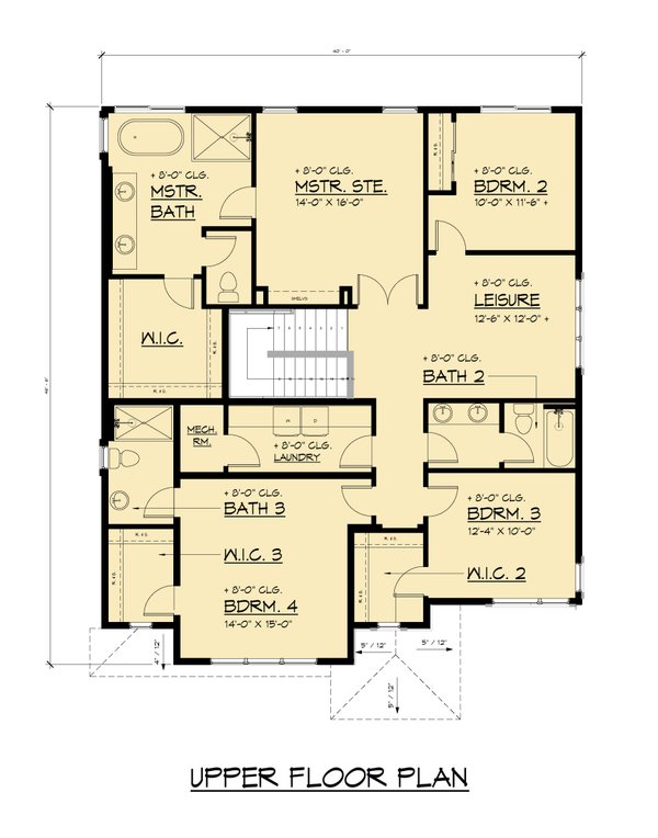 House Blueprint - Modern Floor Plan - Upper Floor Plan #1066-321