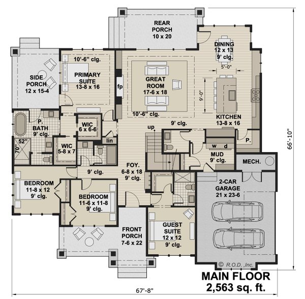 Farmhouse Floor Plan - Main Floor Plan #51-1239