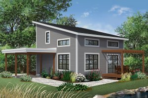 Exterior - Front Elevation 3 for Contemporary House Plan #23-2631 - 2 bed, 2 bath