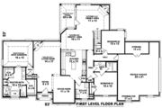 European Style House Plan - 4 Beds 3 Baths 3119 Sq/Ft Plan #81-1177 