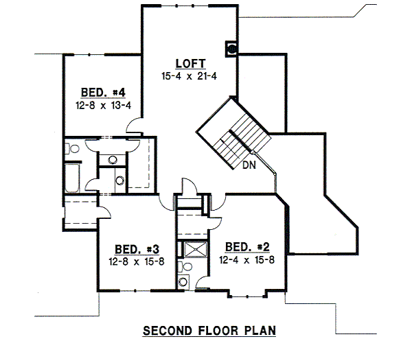 European Floor Plan - Upper Floor Plan #67-238