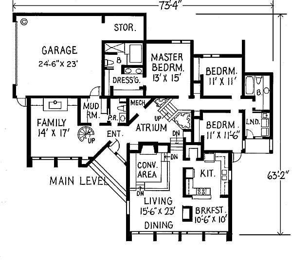 Modern Floor Plan - Main Floor Plan #312-843