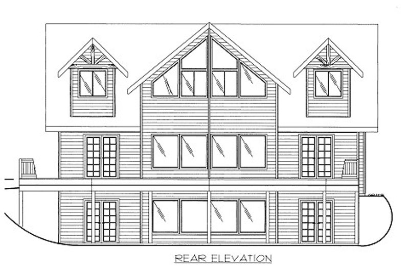 Architectural House Design - Exterior - Rear Elevation for Cabin House Plan #117-777 - 3 bed, 2.5 bath