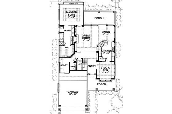 Floor Plan - Main Floor for Mediterranean House Plan #472-14 - 3 bed, 3.5 bath