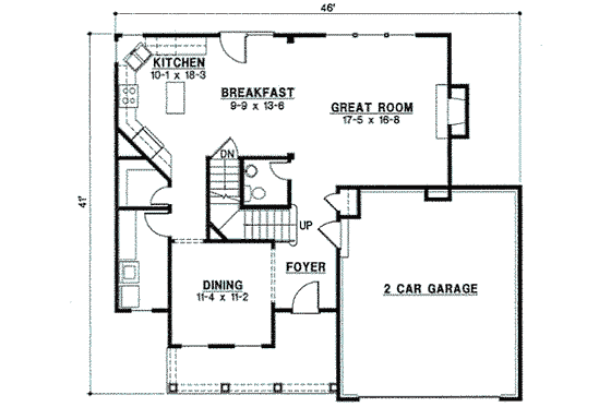 Floor Plan - Main Floor for Traditional House Plan #67-798 - 4 bed, 3 bath