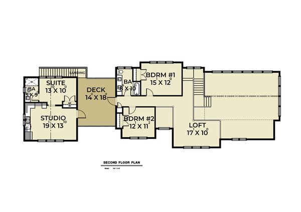 Contemporary Floor Plan - Upper Floor Plan #1070-84