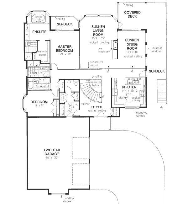 House Design - Mediterranean Floor Plan - Main Floor Plan #18-9133