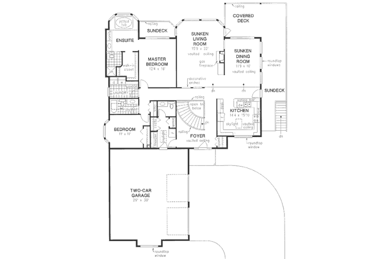 House Plan Design - Floor Plan - Main Floor for Mediterranean House Plan #18-9133 - 2 bed, 2.5 bath
